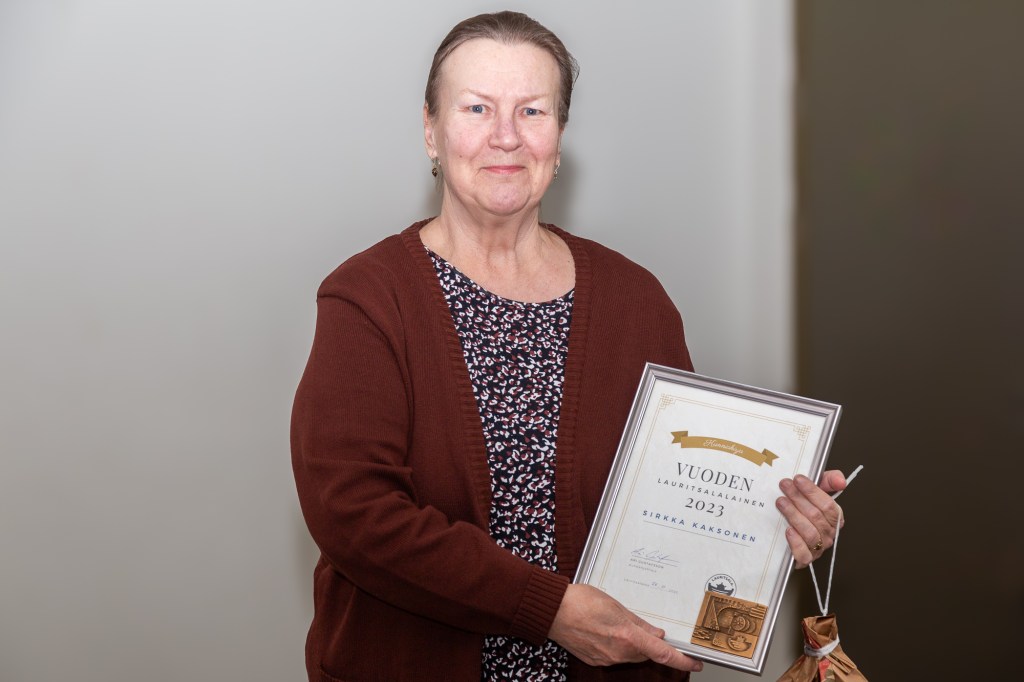 Sirkka Kaksonen Vuoden lauritsalalainen vuosimallia 2023.
